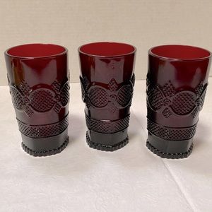 Avon Vintage Cape Cod drinking glasses. Three. Approx 5-12” tall.